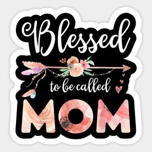 Womens Blessed Mom Floral Mom Mothers Day Gift Sticker
